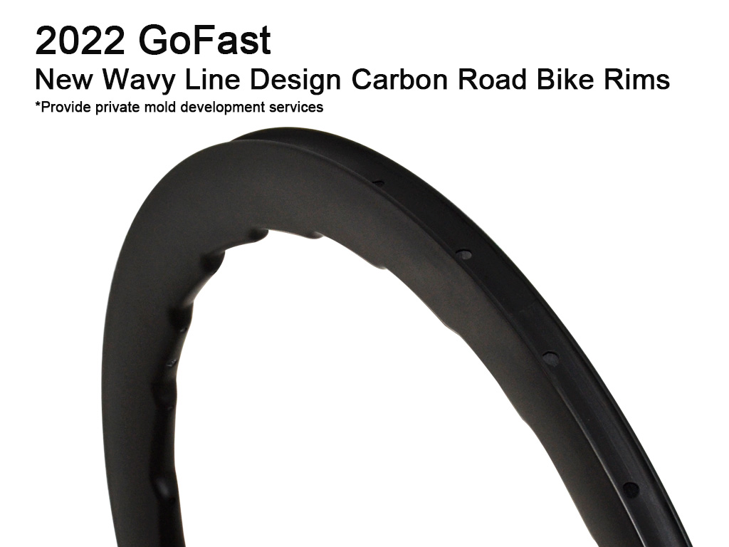 2022 GoFast New Wavy Line Design Carbon Road Bike Rims